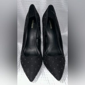 Express Black Studded Heels with Suede-like Finish 4” height Women’s‎ Size 9